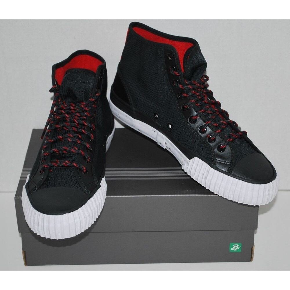 PF Flyers Center Hi Black Red Ripstop High Top Sneakers Womens 6.5 Mens 5 New3